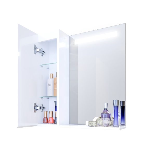 Шкаф за баня с огледало Арте отворен